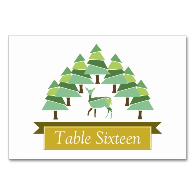 Golden Deer Forest Table Number (Front)
