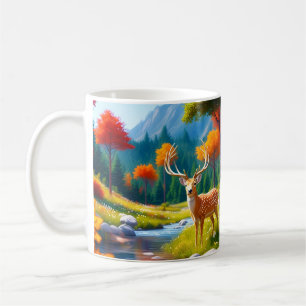 Golden Deer Standing in The Forest-987679 Coffee Mug