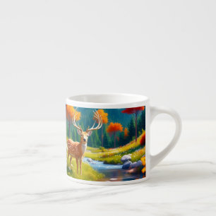 Golden Deer Standing in The Forest-987679 Espresso Cup