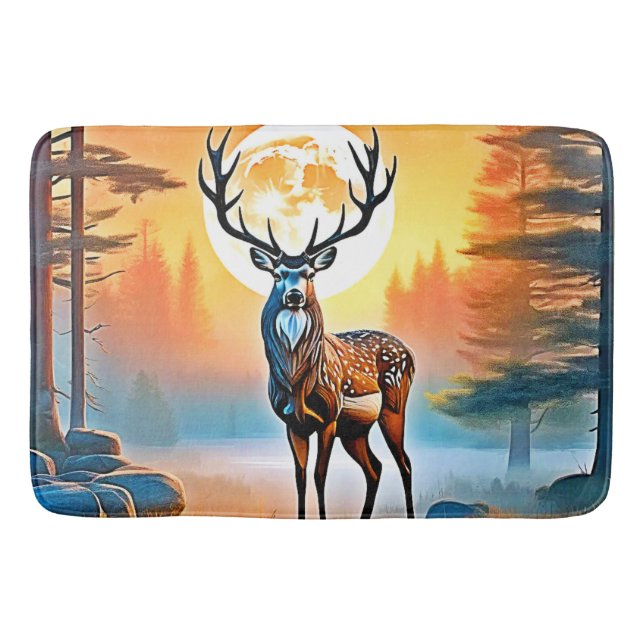 Golden Deer Twilight Peak Bath Mat (Front)