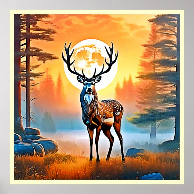 Golden Deer Twilight Peak Poster (Front)