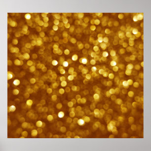 Golden defocused glitter, sparkling texture. poster