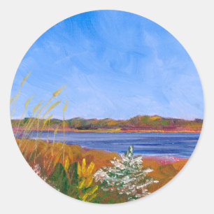 Golden Delaware River Classic Round Sticker