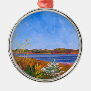 Golden Delaware River Metal Tree Decoration