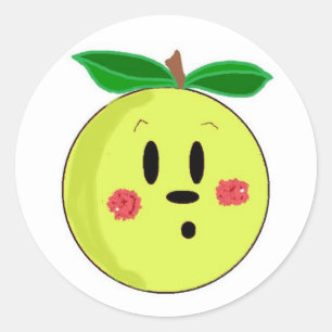 Golden Delicious Apple Face Classic Round Sticker