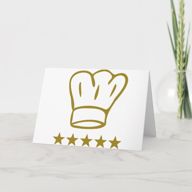 golden deluxe chef hat 5 stars icon card (Front)