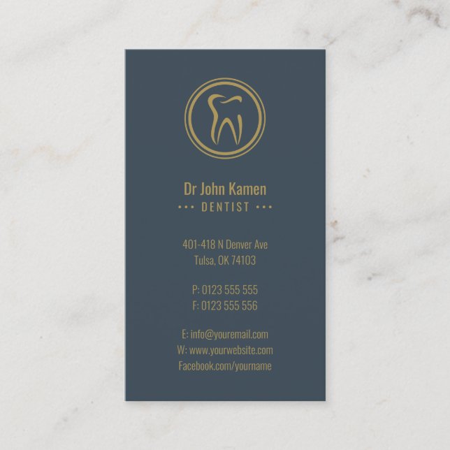 Golden Dentist | Dental Appointment Card (Front)