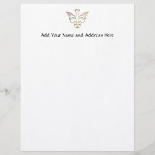 Golden Descent of The Holy Spirit Symbol Customized Letterhead