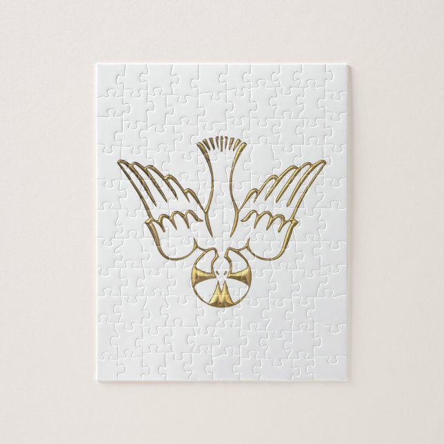 Golden Descent of The Holy Spirit Symbol Jigsaw Puzzle (Vertical)