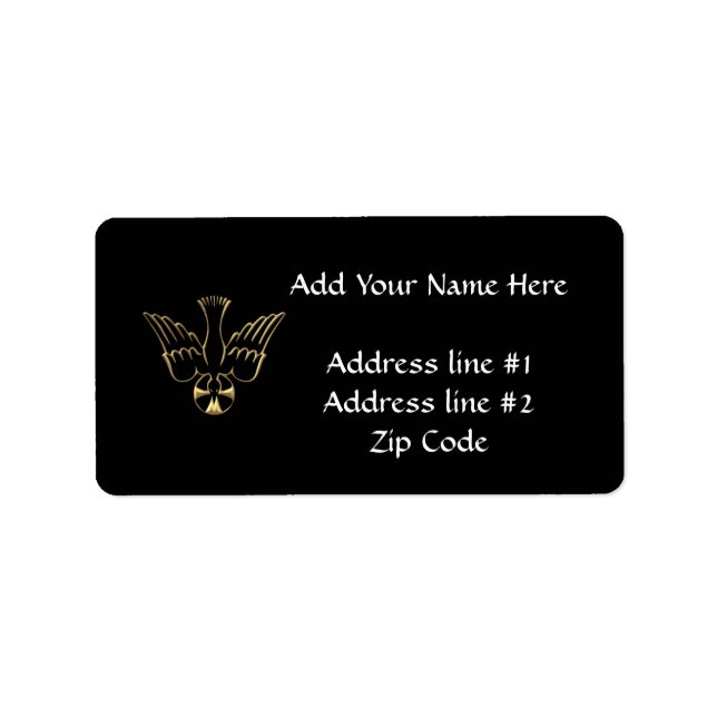 Golden Descent of The Holy Spirit Symbol Label (Front)
