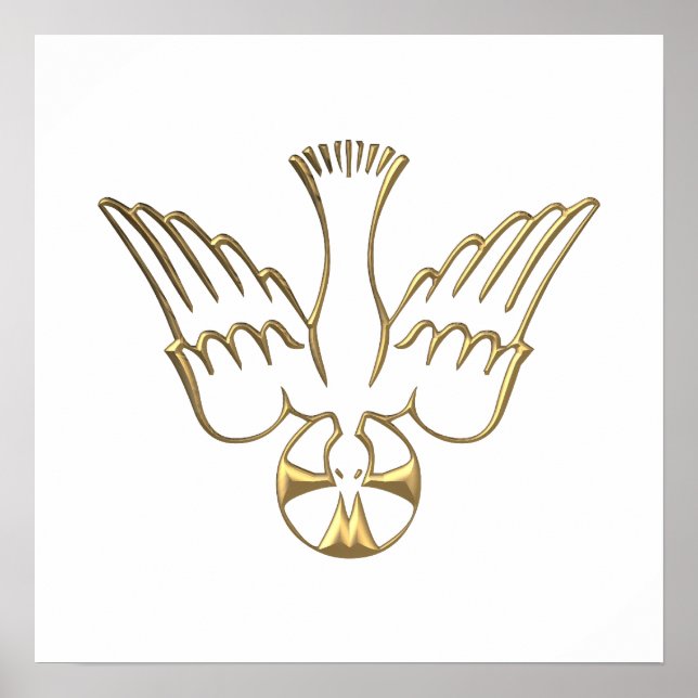Golden Descent of The Holy Spirit Symbol Poster (Front)