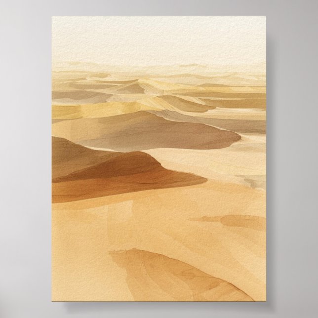Golden Desert Dunes Watercolor Poster (Front)