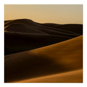 Golden Desert Sand Dunes Wall Art - Serene Minimal