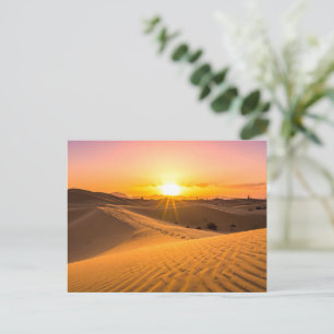 Golden Desert Sunset Dunes Postcard