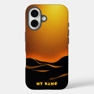 Golden Desert Waves at Sunset iPhone 16 Case