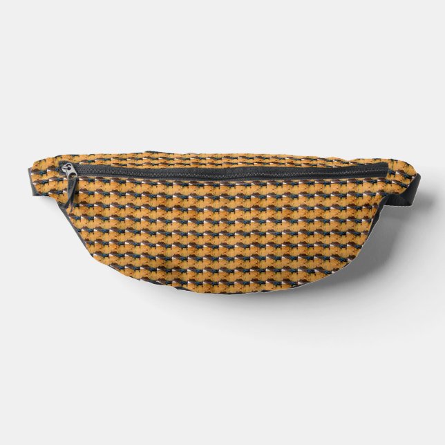 Golden Desert Weave Abstract Pattern Design 1308 Bum Bags (Lay Down)