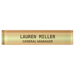 Golden Desk Name Plate