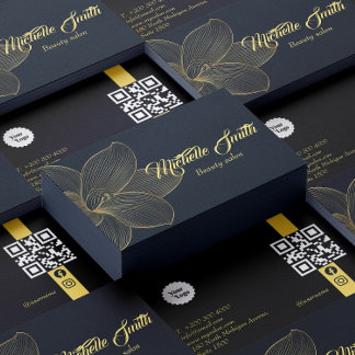 Golden Details Aesthetician Qr Code Social Media Business Card