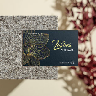 Golden Details Lash Client After Care Instruction Business Card