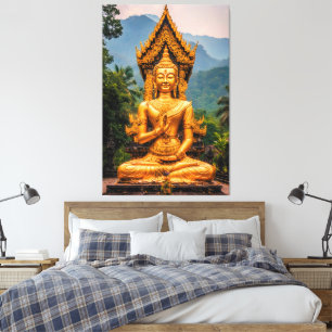 Golden Dhamma in the Northern Hills Canvas Print
