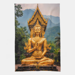 Golden Dhamma in the Northern Hills Tea Towel