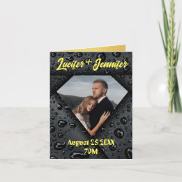 Golden Diamond Modern Elegant Customised Wedding Announcement