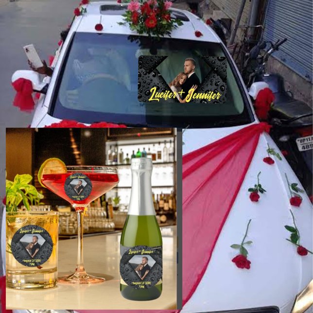 Golden Diamond Modern Elegant Customised Wedding  Classic Round Sticker (Creator Uploaded)