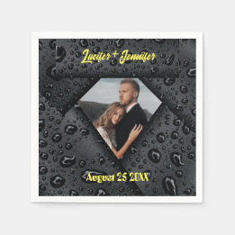 Golden Diamond Modern Elegant Customised Wedding  Napkin