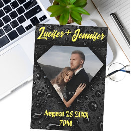 Golden Diamond Modern Elegant Customised Wedding  Save The Date