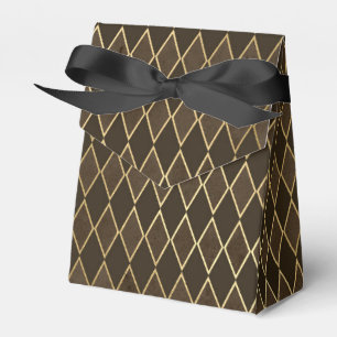 Golden Diamond Pattern Favour Box