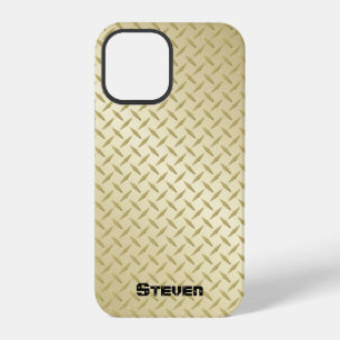 Golden Diamond Plate with Name iPhone 12 Pro Case