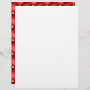 Golden Diamond Tufted Leather Text Red Letterhead
