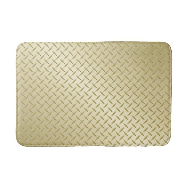Golden Diamondplate Metal Look Bath Mat (Front)