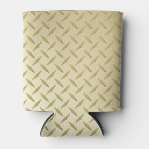 Golden Diamondplate Metal Look Can Cooler