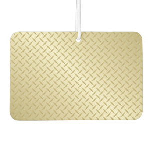 Golden Diamondplate Metal Look Car Air Freshener