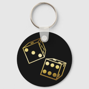 GOLDEN DICE KEY RING