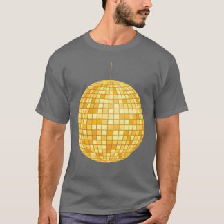 Golden Disco Ball Mirror Ball Retro 70s 80s girl T-Shirt