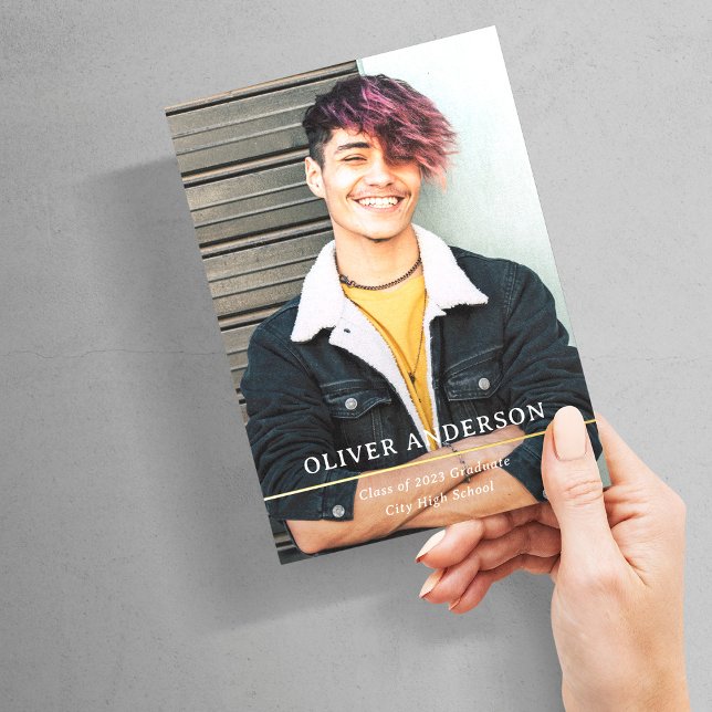 Golden Divide | Modern Two Photo 2023 Graduation (Creator Uploaded)