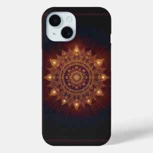 Golden Diwali Mandala – Light Within and Around iPhone 15 Case