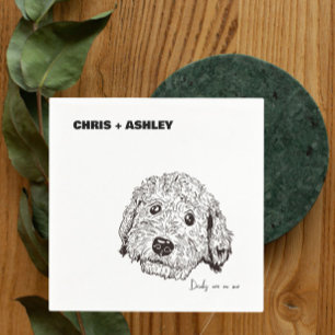 Golden Doddle Pet Cocktail Napkin for wedding