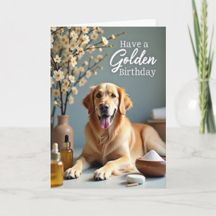 Golden Dog Birthday Wish Card