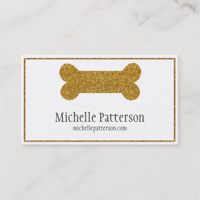 Golden Dog Bone Business Card Design (Front)