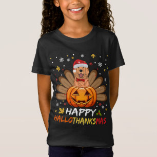 Golden Dog Happy Hallothanksmas Halloween Thanksgi T-Shirt