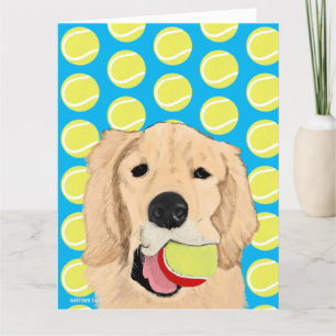Golden Dog Have a Ball Birthday Card