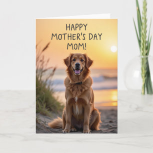Golden Dog Mothers Day Greeting Card