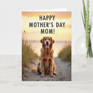 Golden Dog Mothers Day Love Card