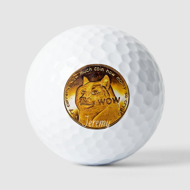 Golden Dogecoin  Golf Balls (Front)