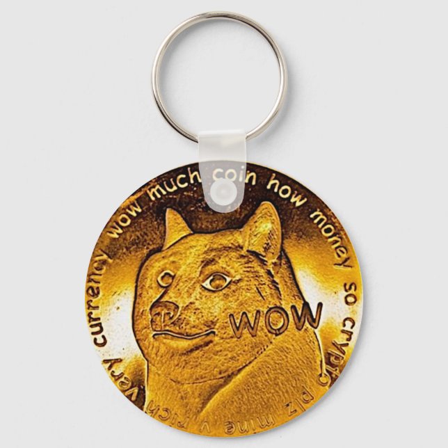 Golden Dogecoin Key Ring (Front)
