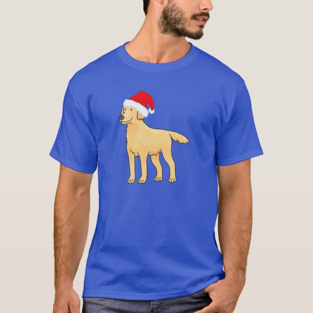Golden Doggy Santa T-Shirt (Front)