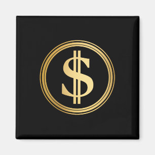 Golden Dollar Sign D.o.g.e. 4th Of July  Magnet